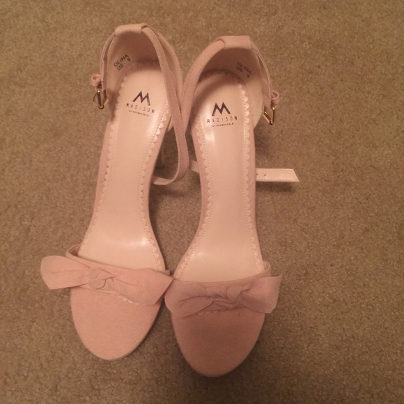 Pink ankle strap heels