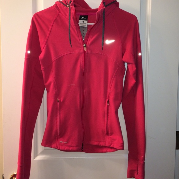 Pink/coral Nike half zip up hoodie.