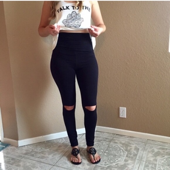 Cut Out Knee High Waisted Leggings LAST SMALL!! - Picture 4 of 4