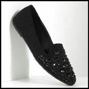 Black Vera Wang embellished flats