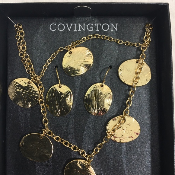 🆕Sand Dollar Like Necklace & Earring Set - Picture 2 of 4