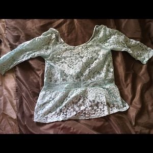 Light blue Hollister lacy shirt