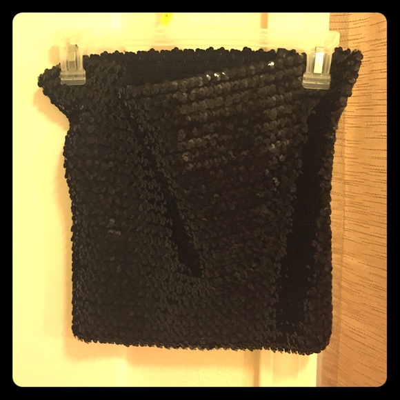 Black Sequin Tube Top