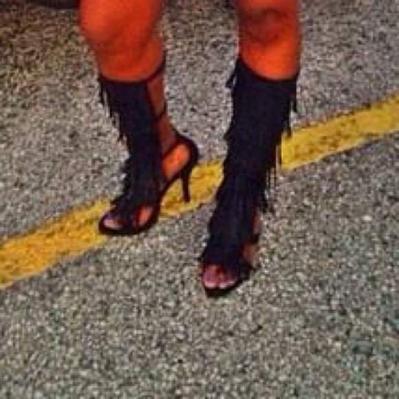 Fringe gladiator sandals