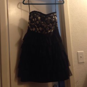 Black and gold party dress