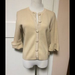 Evie petites cotton cream sweater blazer jacket m