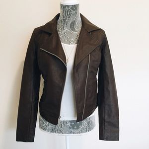 Brown Faux Leather Jacket