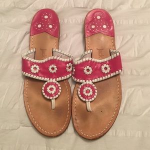 Pink and white jack rogers