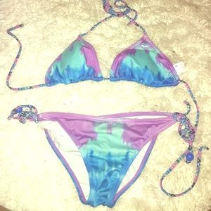 Billabong purple and blue bikini