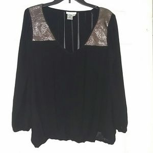 Sophie Max Pleated with Sequins Blouse