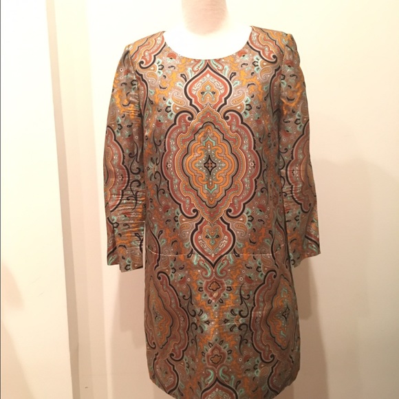 J crew paisley silk dress