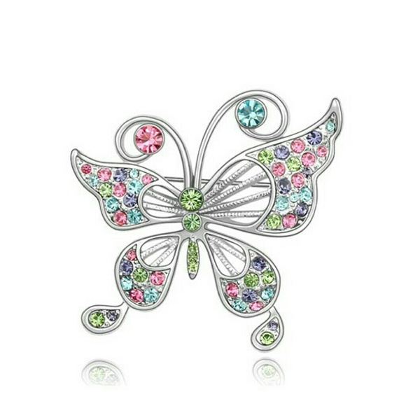 Austrian crystal butterfly brooch