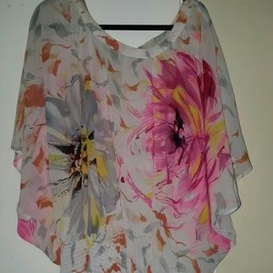 Bat wing sheer shirt