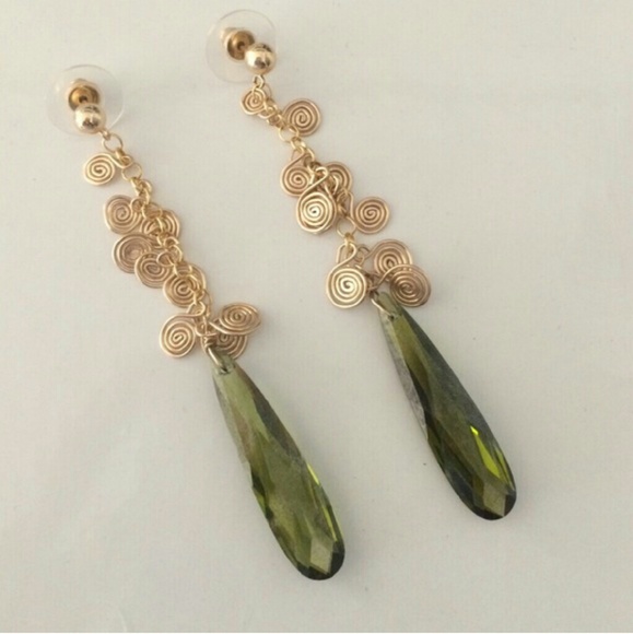HANDMADE CZECH CRYSTAL AND GOLD EARRINGS