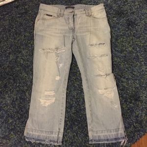 Dolce & Gabbana Distressed Crop Jeans D&G