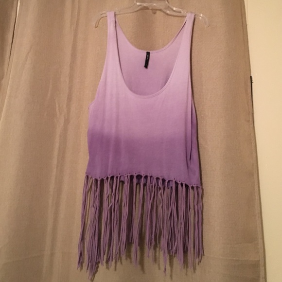 Purple ombré fringe crop top - Picture 1 of 1