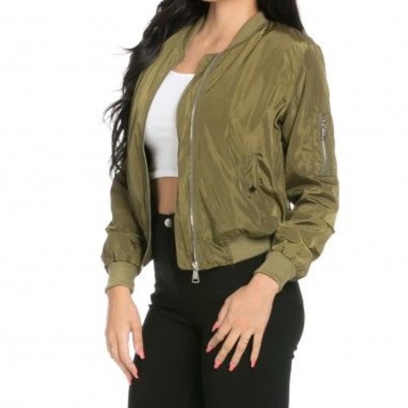LAST ONE - Olive Bomber Jacket - Picture 2 of 4