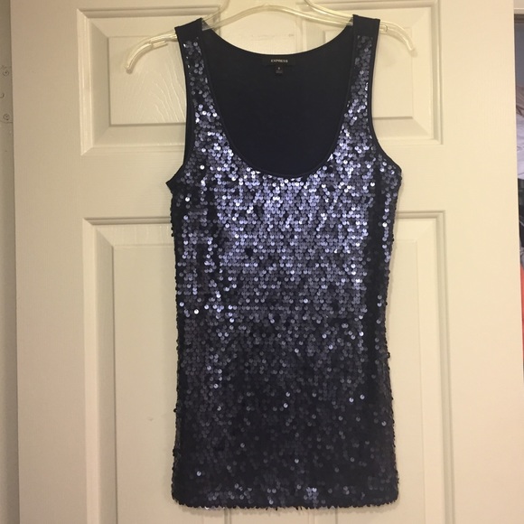 Blue Sequin Tank
