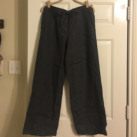 Loft gray linen flare pants