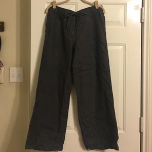Loft gray linen flare pants