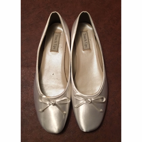Satin White Flat Shoes