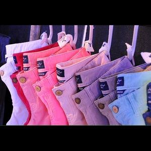 Neon pink high rise jeggings crop