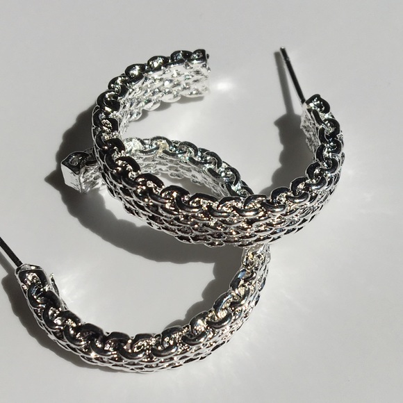 .925 Stamped Earring,Fashion Brand - Picture 3 of 4