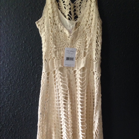 BUNDLED!!Free People Macramé Mini Dress Ivory $168 - Picture 3 of 4