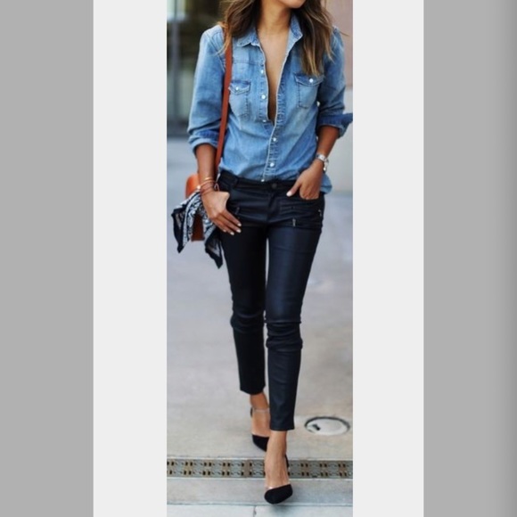 Denim shirt in mid wash - Picture 2 of 4