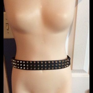 Black studded high waisted belt