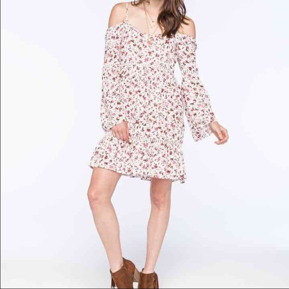 En Crème Cold Shoulder Multi floral Dress - Picture 4 of 4