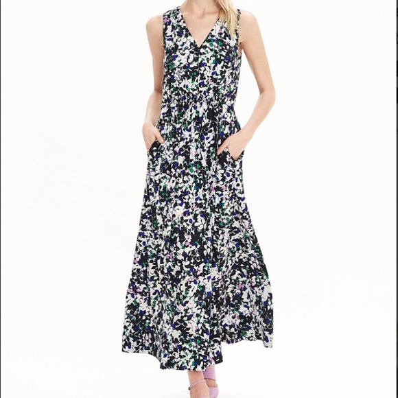 HP 🎉🎉NWT $178 Banana Republic Maxi dress, Sz 4 - Picture 1 of 4