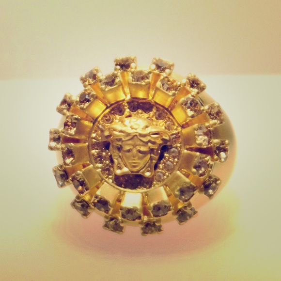 VERSACE GOLD Swarovski Clip Earrings (Authentic)