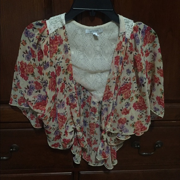 Delia's Floral Spring Cover-Up/Blouse - Picture 1 of 1