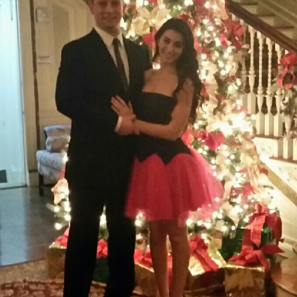 Pink and Black Short Prom Dress