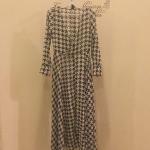 Houndstooth maxi dress