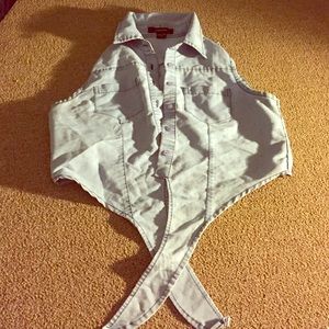 Jean crop top vest.