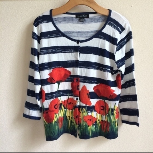 ✨💐flower striped cardigan💐✨