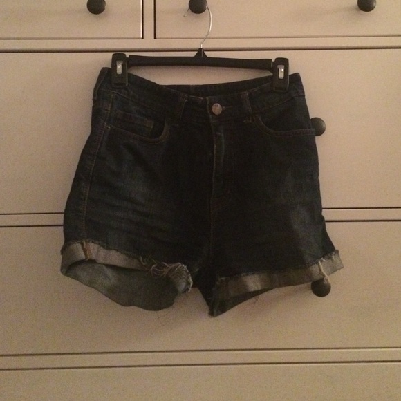 Dark Wash High Waisted Jean Shorts