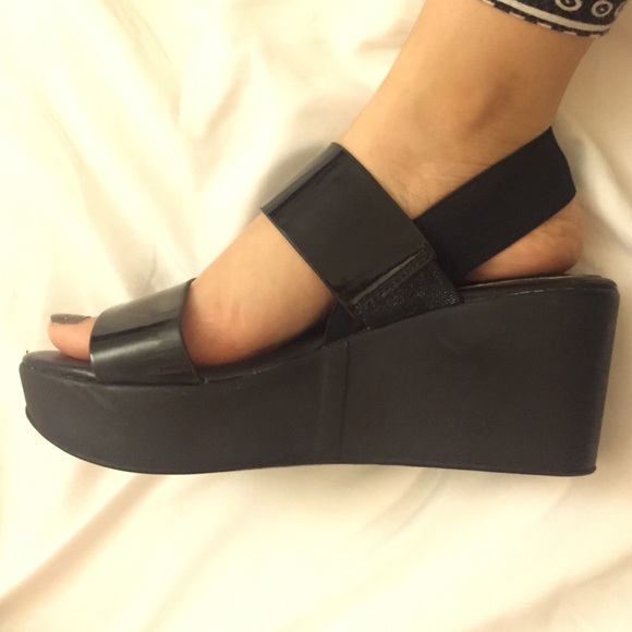 Comfy Black Platform Slip-Ons