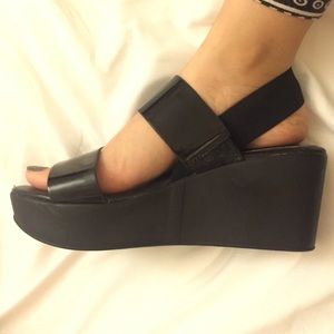 Comfy Black Platform Slip-Ons