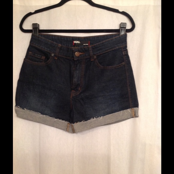 BDG High Waisted Dark Denim Shorts