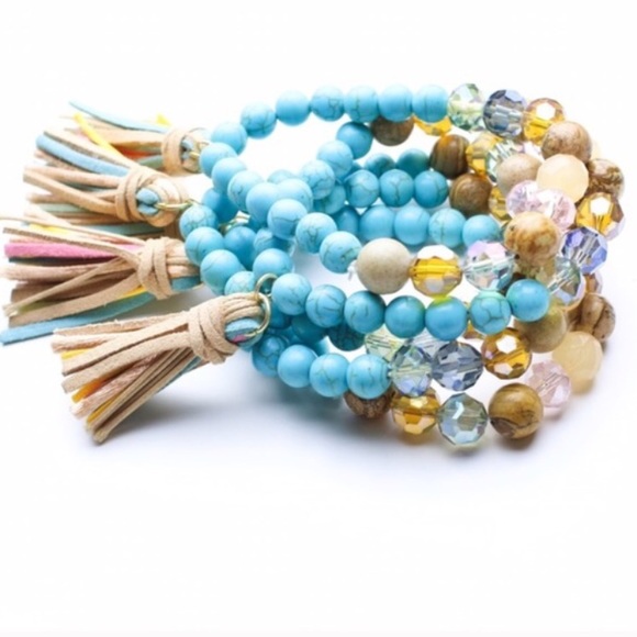 Boho Turquoise Bead Bracelet - Picture 3 of 4