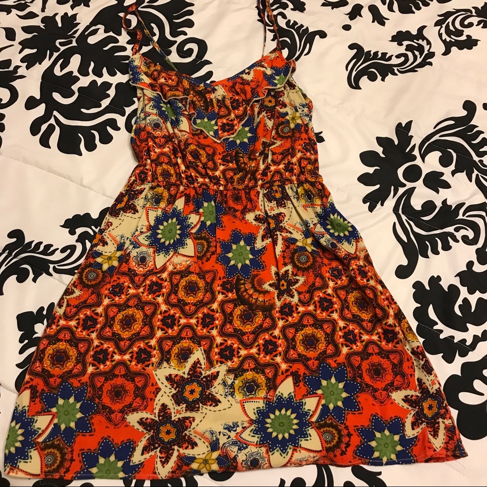 Spaghetti Strap Multicolor Summer Dress