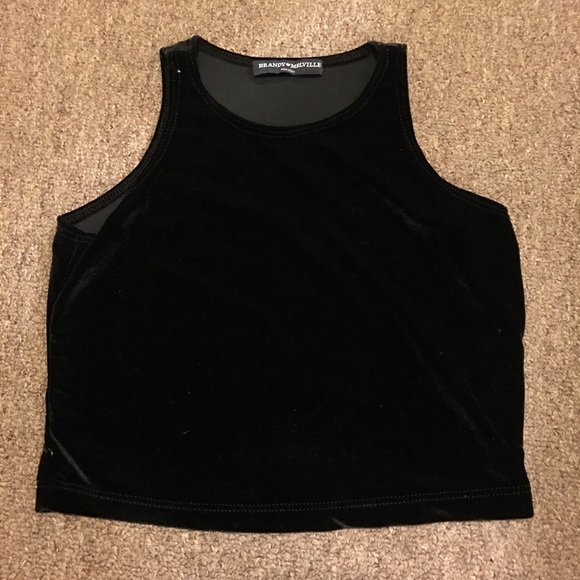 brandy black velvet crop top