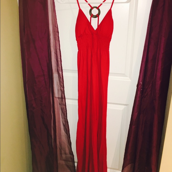 Wooden Detailed Maxi Dress