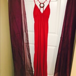 Wooden Detailed Maxi Dress