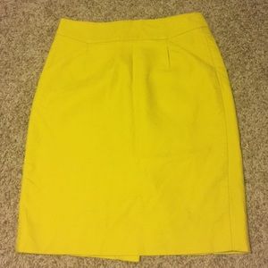 J.crew yellow pencil skirt size 0