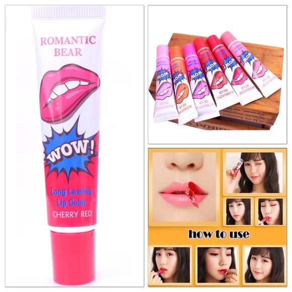 Romantic Bear Cheery Red Lip Tint Lip Peel