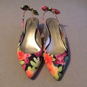 Anne Klein Floral Kitten Heels